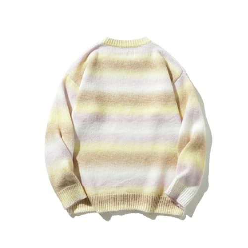 Men's Colorful Stripes Sweaters Long Sleeve Regular Fit Graphic Pullovers2