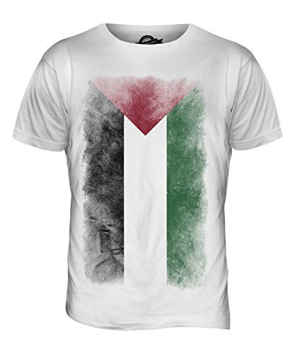 Candymix - Palestine Faded Flag - Mens T Shirt Top T-Shirt, Size Large, Colour White Candymix - Palestine Faded Flag - Mens T Shirt Top T-Shirt, Size Large, Colour White