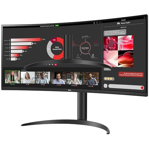 Image of LG 34WR55QC-B 34 inch Curved UltraWide WQHD HDR 10 100Hz Monitor with USB Type-C, 3440x1440 Curved Display, 100Hz Refresh Rate, AMD FreeSync, Borderless Design