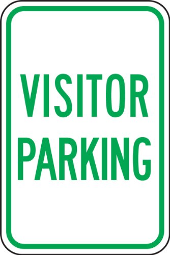 Accuform Signs Frp218Ra Engineer-Grade Reflective Aluminum Parking Sign, Legend"Visitor Parking", 18" Length X 12" Width X 0.080" Thickness, Green On White #TOP18