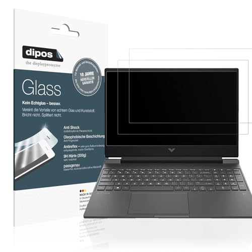 dipos I 2x Protection ecrán mat compatible avec HP Victus Gaming Laptop Verre souple Film Protecteur 9H