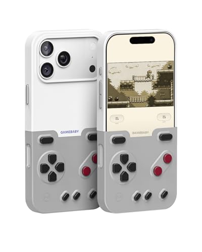 Bitmolab GAMEBABY Funda para iPhone 17 Pro, Innovadora iPhone 17 Pro Game Controller Case para GBA GBC NES Juegos Retro, Gris