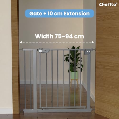 Image of Cherilo Baby Safety Gate Extension Part (10 cm) - Grey (Extension Only)
