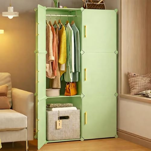 Image of Mevigo Plastic Wardrobe for Kids & Baby | 6-Door Cupboard for Clothes | Almirah for Kids Clothes | Collapsible Baby Wardrobe | Cupboard Storage Rack for Toys Books | Bedroom-Green