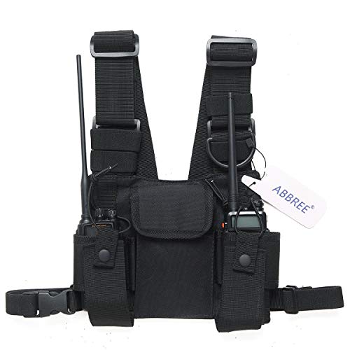 Abbree Front Pack Pouch Holster Vest Rig Chest Bag Carry Case for Baofeng