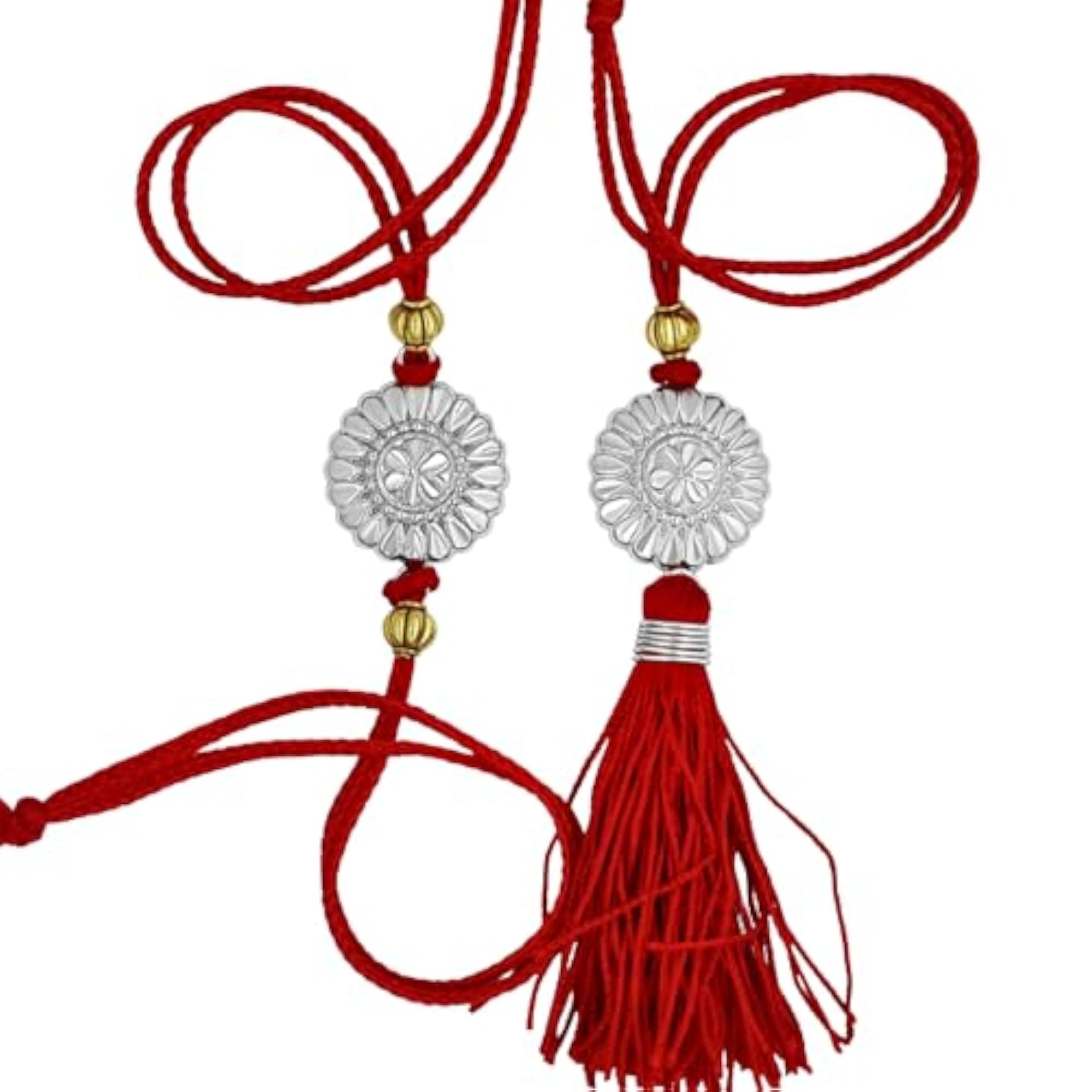 925 Silver Rakhi Set for Brother and Bhabhi, Gift Combo