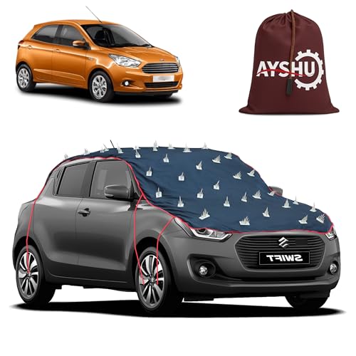 Image of AYSHU Water-Resistant Spike Car Cover for Ford Figo - Protects from Dogs, Monkeys, Dust, Sunlight & UV - Full Roof Universal Fit