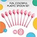 Exquisite Pink Plastic Spoons 50 Pieces Pink Spoons Disposable Utensils Heavy Duty Plastic Cutlery Set Disposable Cutlery Sets Flatware Sets Silverware Set For Party Supplies & Party Tableware