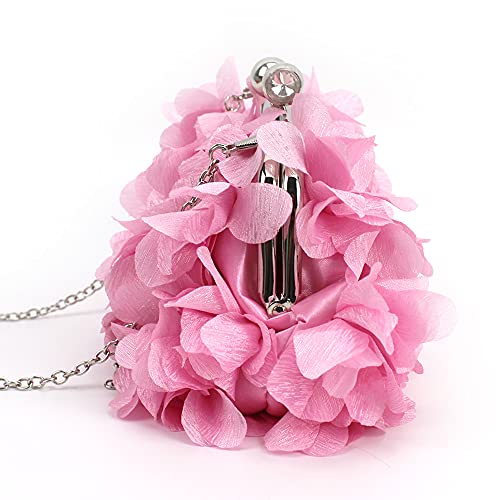 Image of Buddy Women Rose Shaped Clutch Soft Satin Wristlet Handbag Wedding Party Purse