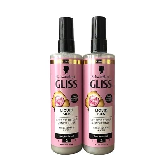 Schwarzkopf Gliss Liquid Silk Leave In Hair Conditioner Spray With Keratin 2 X 200Ml = 400Ml