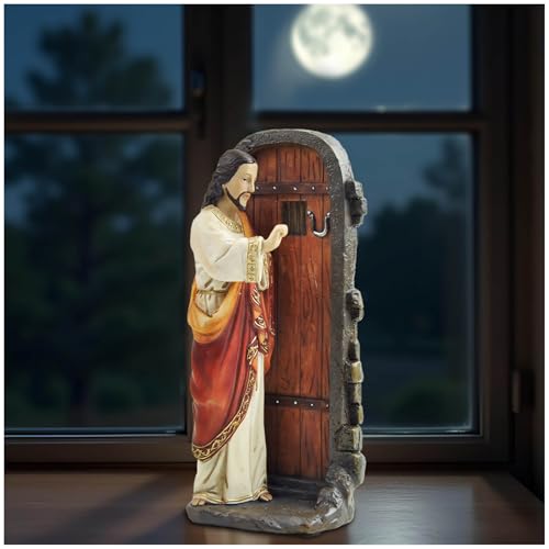 Estatua Jesús llamando a la puerta 5.12 pulg resina miniatura 1