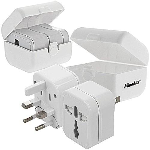 Minadax® All in One Travel Adaptateur Smartphone et Tablette, adaptateur de voyage pour l'UE, États-Unis, en, UK
