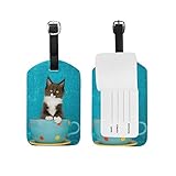 My Daily Mignon Chat Maine Coon Chaton Étiquette de Bagage en PU Cuir Sac de Voyage Valise Bagage Étiquette 1 Pièce