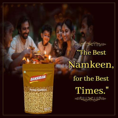 Image of Bansiram Namkeen | Nylon Gathiya | Crispy & Light | Traditional Indian Tea-Time Snack | Gujarati Namkeen Snack - 400gm