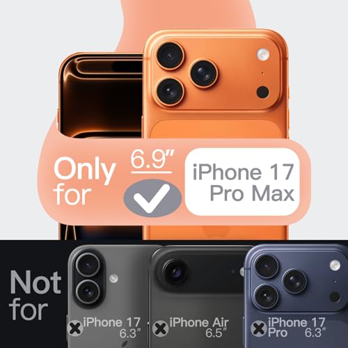 Image of JETech Liquid Silicone Case for iPhone 17 Pro Max 6.9-Inch, Silky Soft Touch Full-Body Protection, Anti-Scratch Shockproof Phone Cover with Microfiber Lining (Orange)