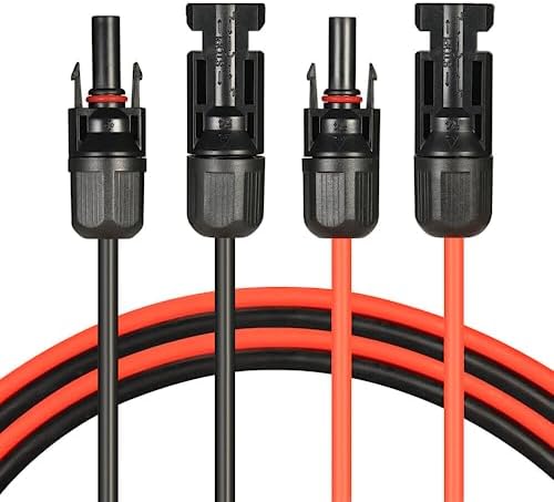 H-Pro 25ft 10AWG Premium Solar PV Cables with Male & Female MC4 Connectors – 7 Strand Copper/2000 Volt – Double Insulated & Weatherproof – UL Listed & RoHS Compliant for Your Safety
