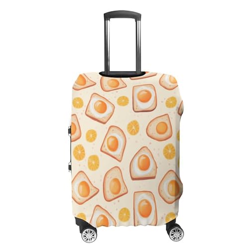 Breakfast Items Eggs And Toast Travel Luggage Cover for Suitcase 19-32 Inches Elastic Washable Baggage Protector4