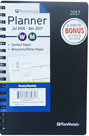 PlanAhead Small 18 Month Planner, July 2016 - December 2017, Assorted Colors (86981)