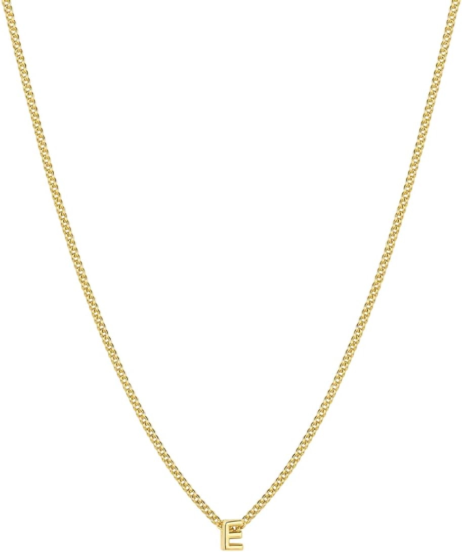 Collar Wilder Mini Alphabet - Latón chapado en oro o plata de 18k - Encanto inicial personalizado - Cierre seguro, longitud ajustable - Elegancia atemporal