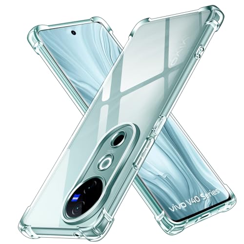 Image of Bumper Back Cover Case Transparent for Vivo V40 5G|Four Corners Protection|Camera Protection Back Cover Case for Vivo V40 5G /Vivo V40 Pro 5G -Transparent