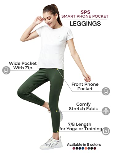 Image of TRUEREVO Sports Leggings for Women-Stretch Dryfit High Waist 7 /8th Gymwear Pants with Back Zipper Pocket-Quick Dry Activewear-Training Tights- for Yoga, Sports, Gym, Workout and Running