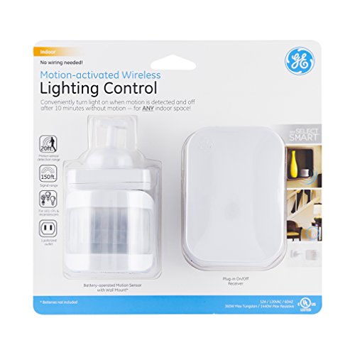 Myselectsmart Ge Wireless Control, 1 Outlet, 150 Ft. Range From Plug-In Receiver, Ideal For Lamps And Indoor Lighting, No Wiring Needed, Activated, Mountable, 36235, Motion Sensor-1 Pack #TOP6