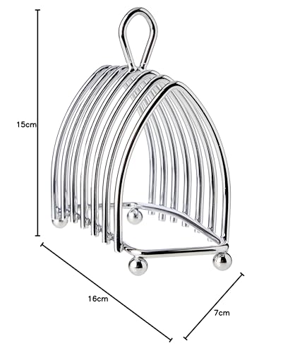 KitchenCraft Toastständer, verchromter Toasthalter für sechs Scheiben, 12,5 x 6,5 x 10 cm, 1 Stück