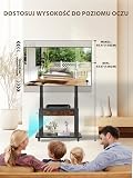 Stojak na telewizor z szufladą z materiału, na płaski/zakrzywione ekrany 32-70 cali, z regulacją wysokości, LCD/LED/OLED, z miejscem do przechowywania, mobilny wózek telewizyjny na kółkach do 100kg