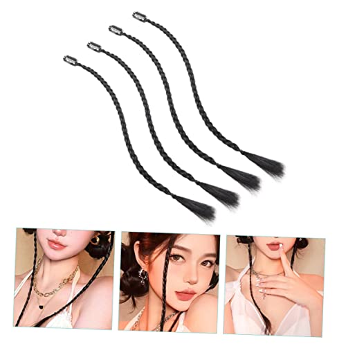 Extensions de cheveux tressés à clips queue de cheval longue noire - 5
