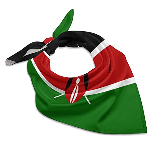 Kenyan Flag Kerchief Square Silk Like Scarf Print Turban Bandanas Party Favor Scarf Headband Handkerchiefs
