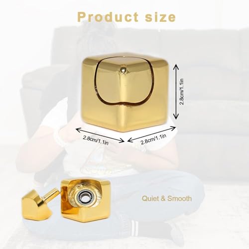 Image of Fidget Toys for Adults, Stress Relief Toys Adults, Square Fidget Cube, Infinity Cube Fidget Toy, Portable Metal Fidget, Gold