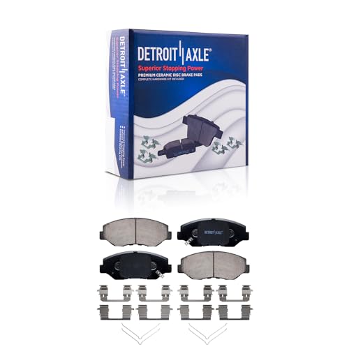 Image of Detroit Axle - Front Brake Kit for Honda 2003-2012 Accord 2013-2021 Civic | 2002-2004 CR-V 2013-2014 Fit 2016 CR-Z 2014-2015 ILX, Disc Brake Rotors Ceramic Brake Pads w /Hardware Replacement 11.10 inch inch