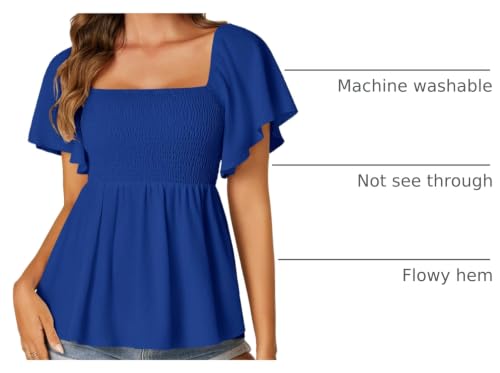 Image of LYANER Women's Square Neck Cute Peplum Top