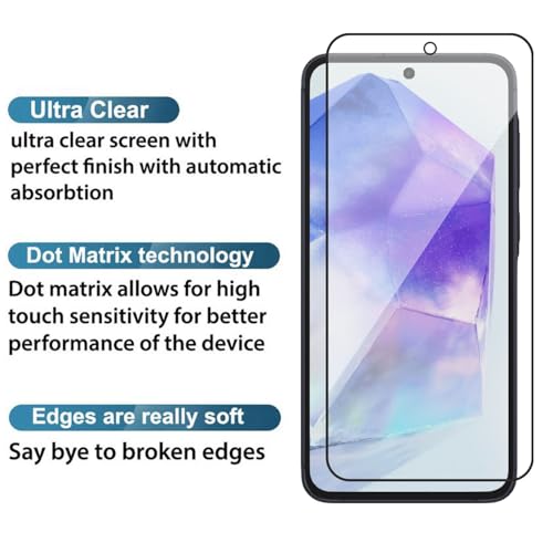 Image of POPIO Military-Grade Gorilla Tempered Glass For Samsung Galaxy A35 / A55 / M35 | 9H Hardness, Edge-to-Edge, Bubble-Free