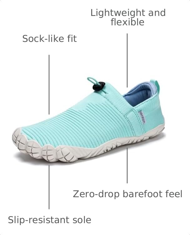 Image of WateLves Water Shoes Womens Mens - Comfortable Lightweight Striped Pattern Barefoot Shoes for Beach Swim Pool Yoga Boating Water Aerobics