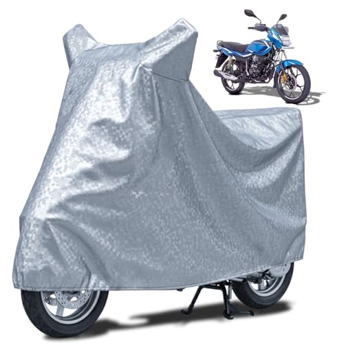 Image of FABTEC Waterproof Bike Body Cover Compatible with Bajaj Platina 110, A1 (Silver)