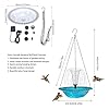2026 Solar Cascade Hanging Bird Bath Fountain Solar Powered Birdbath Water Fountain Pumps Dispenser Outdoors Decor Hummingbird Bath Shower Bowl Kit Garden Gift Yard Patio Backyard Decoration (Blue) #4
