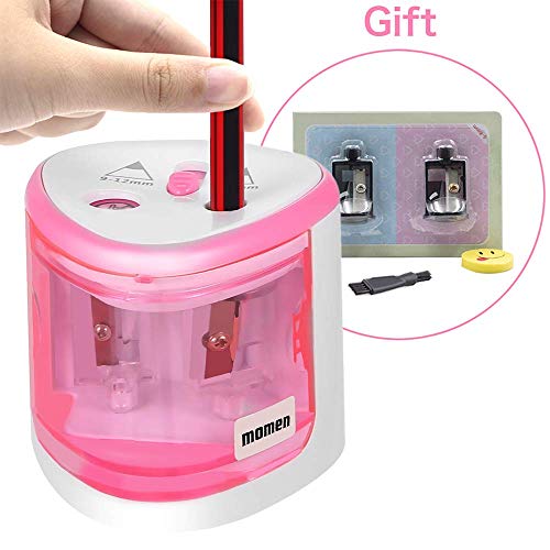 Electric Pencil Sharpener,Heavy Duty Battery Operated Automatic Pencil Sharpener manual for Office School Classroom Kids Artists,Cute Best Handheld Portable Cordless for No.2 and Colored Pencils(Pink)