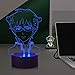 Laysinly katastrofne życie Saiki K Japonia anime figurka 3D lampka nocna 16 zmieniających się kolorów 4 tryby ładowania USB zasilanie bateryjne dotykowe wentylatory cosplay impreza lampka do spania