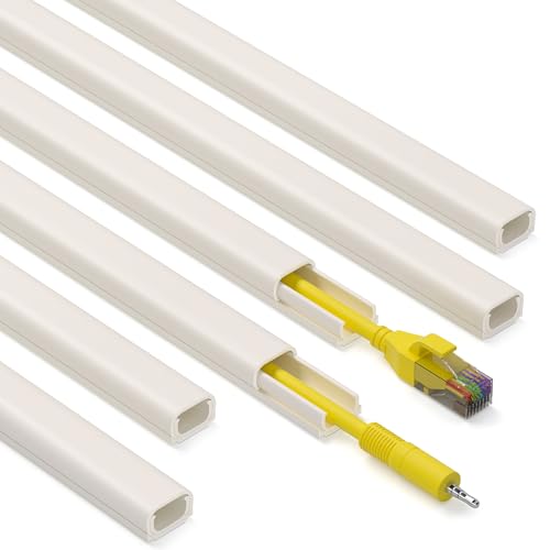 Image of ZhiYo 85 inch Cord Cover for 1 Wire, Mini Beige Cord Hider Wall, 0.5 inchW x 0.3 inchH