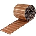 Corrugated Metal Garden Edging, 6"×40Ft Durable Metal Landscape Edging, Modern Corrugated Design for DIY Flower Beds and Landscaping Borders(Rusty)