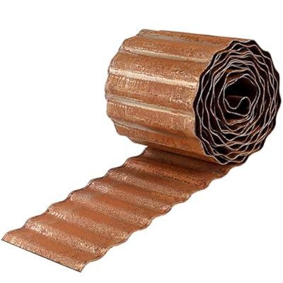 Corrugated Metal Garden Edging, 6"×40Ft Durable Metal Landscape Edging, Modern Corrugated Design for DIY Flower Beds and Landscaping Borders(Rusty)