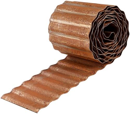 Corrugated Iron Garden Beds That Transform Your Outdoor Space 8 Corrugated Metal Garden Edging, 6"×40Ft Durable Metal Landscape Edging, Modern Corrugated Design for DIY Flower Beds and Landscaping Borders(Rusty)