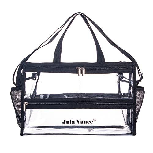 Game Changer Travel Actor Kit Clear Vinyl PVC Cosmetic Makeup MUA Kits Organizer Bag Stadium Approved Clear Tote Gym Work Bag with Adjustable Strap for Home,Work,Concerts, Sports Events2
