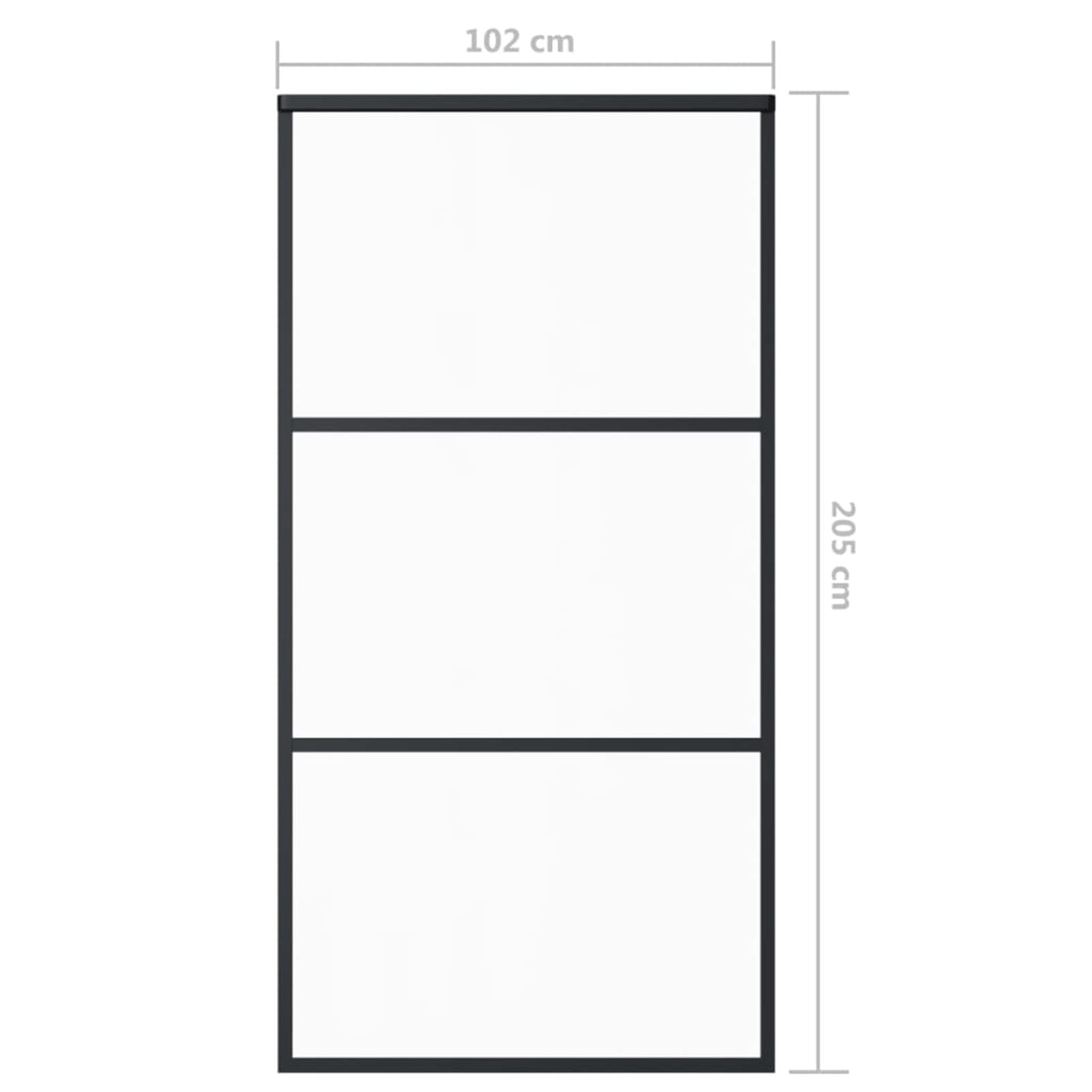 Tidyard Puerta Corredera con Herrajes Puertas Corredizas Entrada Puerta para Baño Salón Sala de Estar Habitación ESG Vidrio y Aluminio 102x205 cm