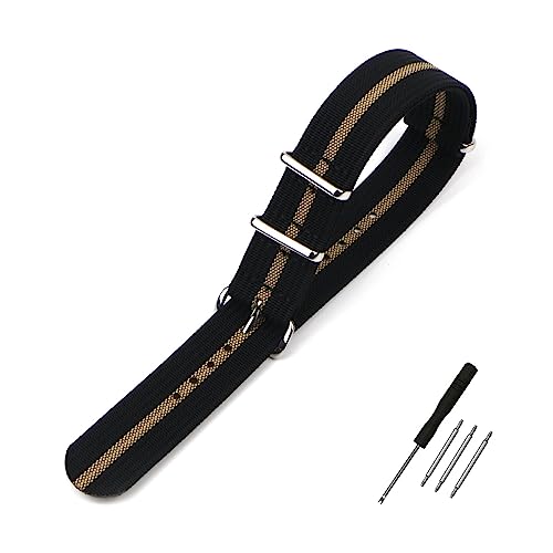 Bracelet de montre en nylon côtelé anti-irritation pour remplacement 22mm