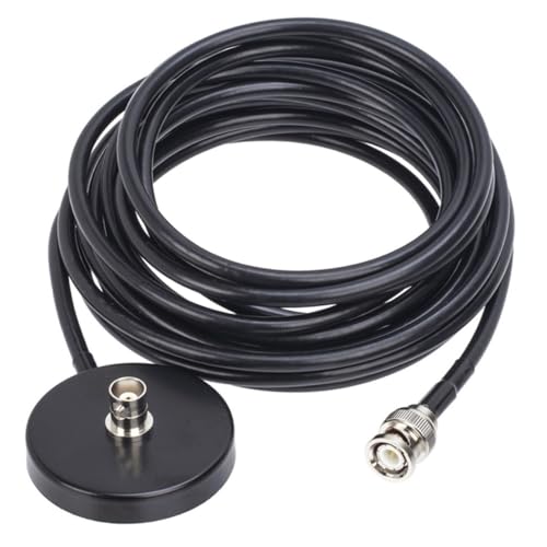 Base magnética con cable de 5 metros para antena de radio coche y goma de 5.4cm