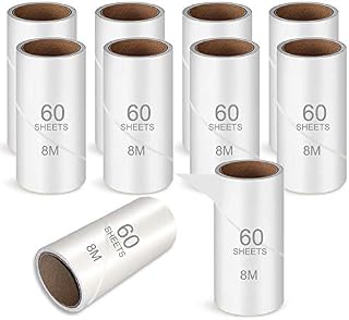 10 PCS Lint Roller Refill, 600 Sheets clothes roller sticky, Pet Hair Remover for Clothes, 80 Meters Pre-Cut Clothes Cleaner Roller, Extra Sticky Lint Remover Brush, Removes Lindt