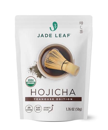Image of Jade Leaf Matcha Organic Japanese Hojicha Powder, Roasted Matcha Green Tea Powder - Teahouse Edition - Authentic Japanese Origin (1.76 Ounce Pouch)