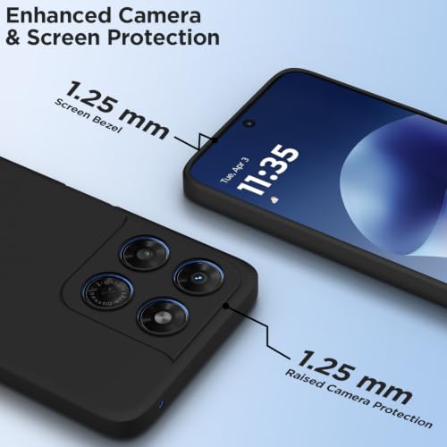 Image of Outlouders Back Cover for Motorola Moto G77 Power 5G | Camera Protection | Durable Soft Matte Silicone Bumper Case (Black)